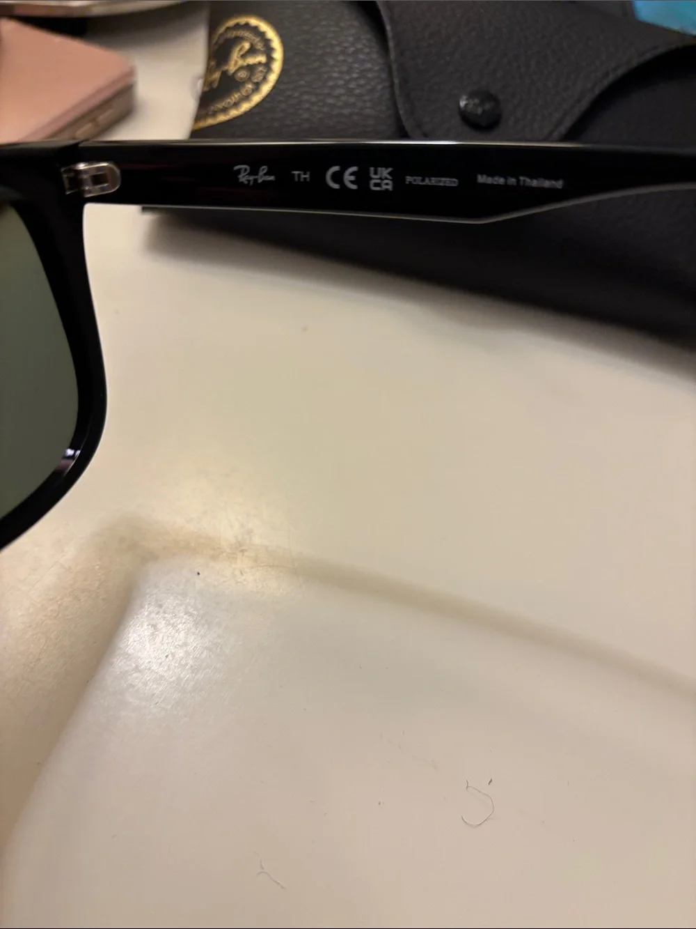 Ray-Ban Polarized RB 4420 Shiny Black Sunglasses with Black Leather Case